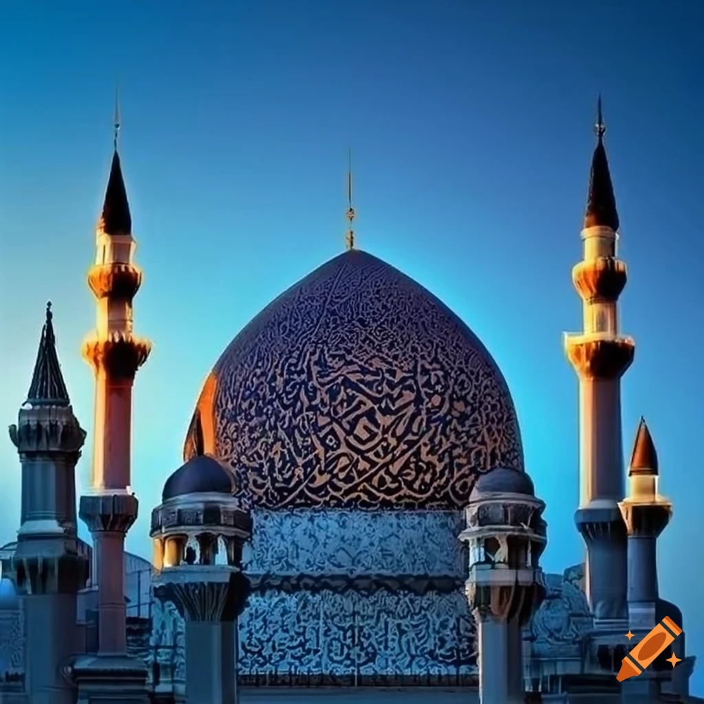 beautifully lit mosque with stunning architecture