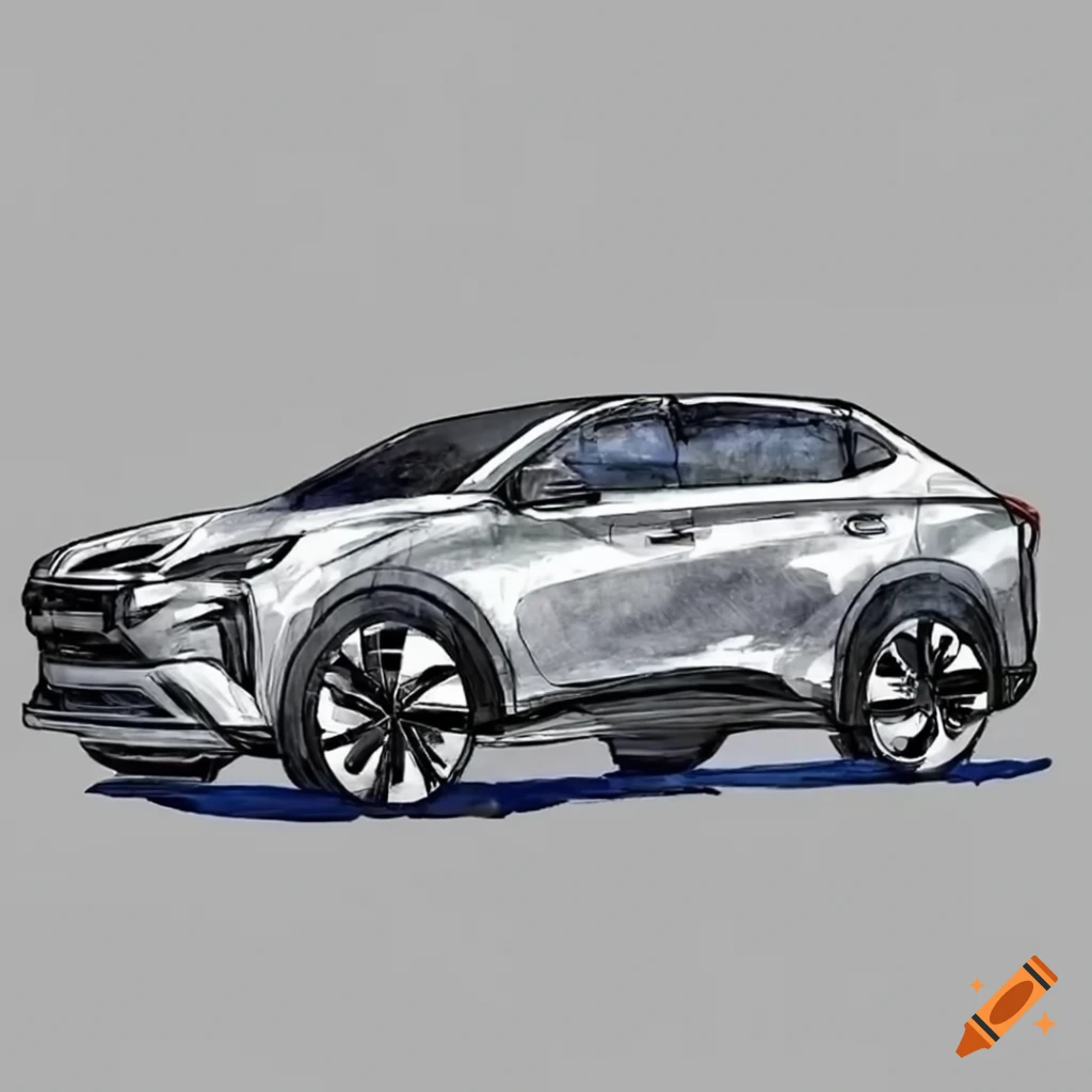 sketch of Isuzu Stylus sedan concept from side view