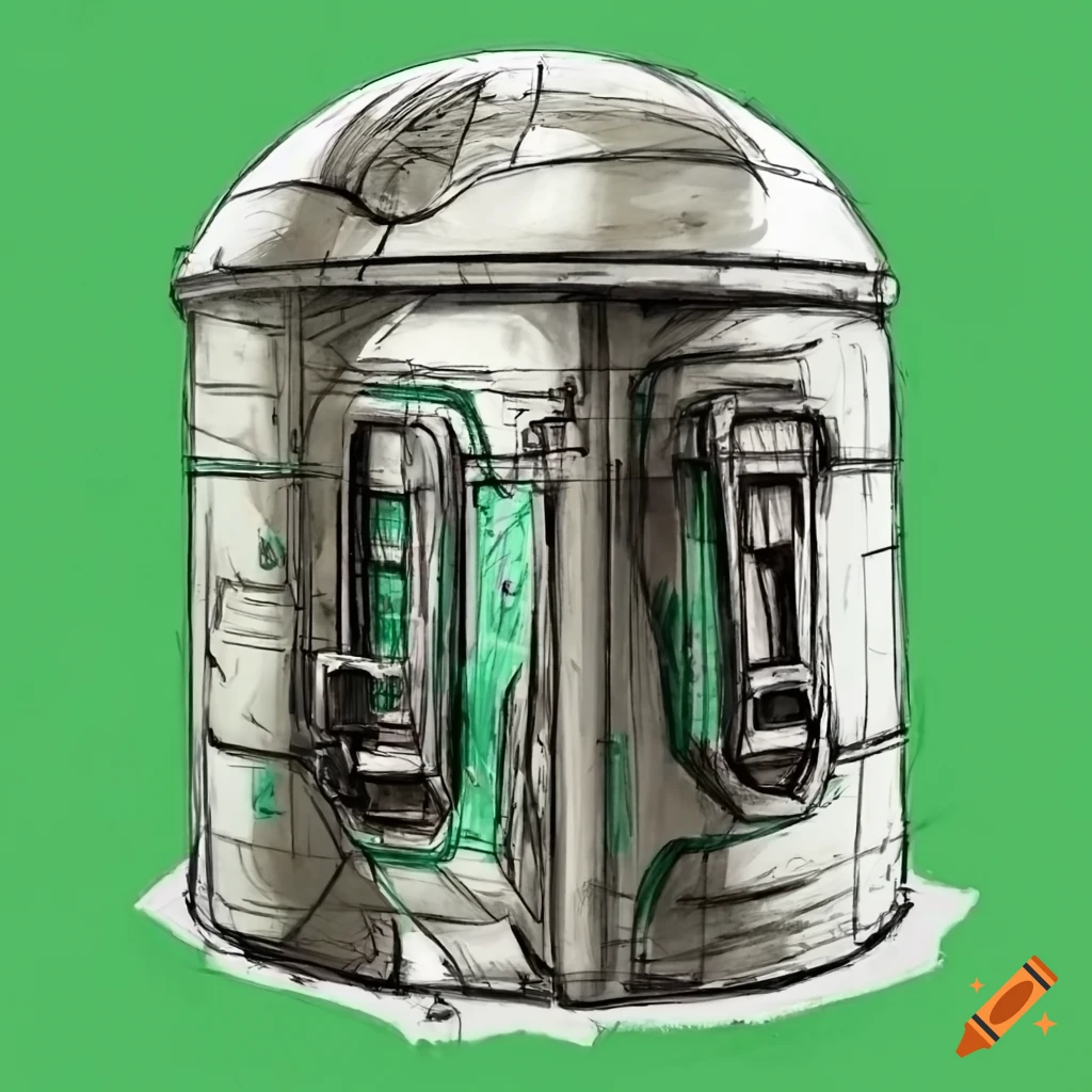 sci-fi sketch of a metal dome