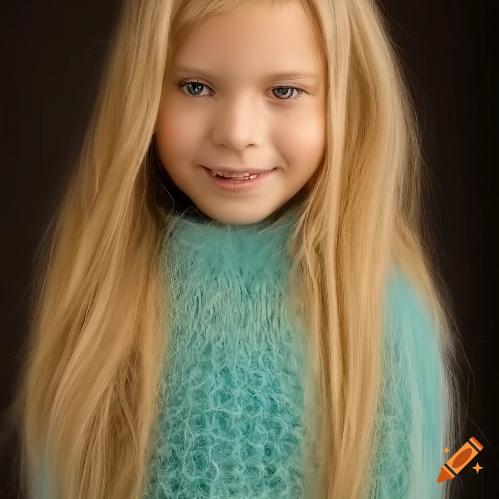 Fashion portrait of a smiling 10yearold girl