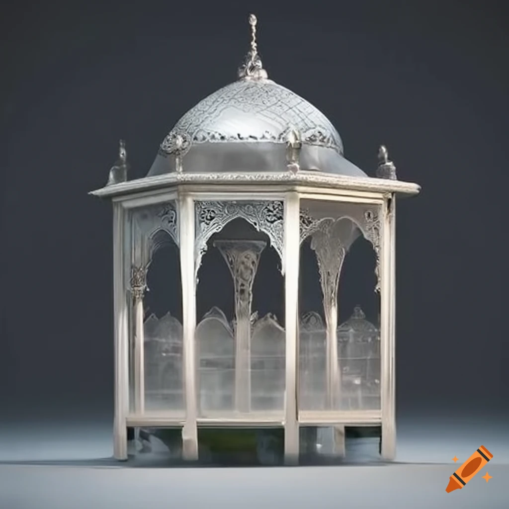 ornamental Islamic gazebo with a silver fountain
