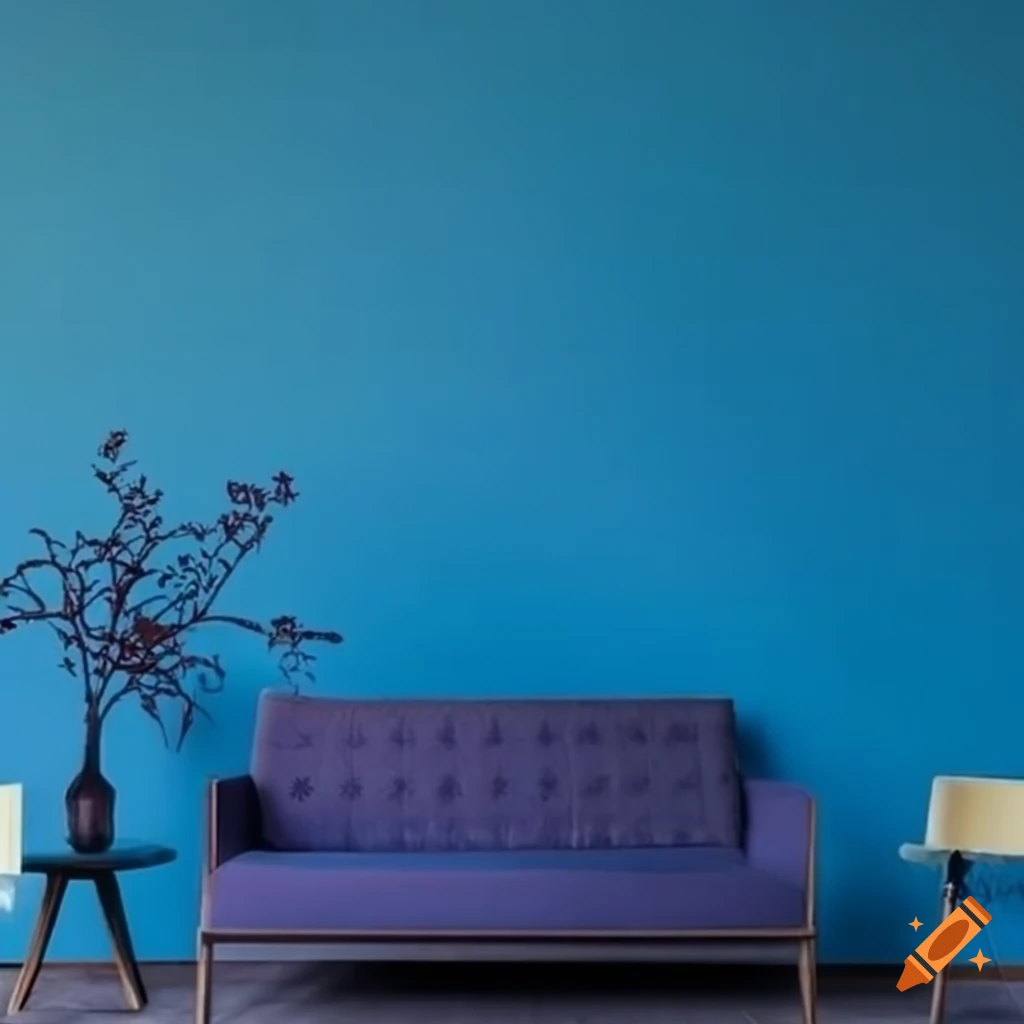 blue modern design room inspired by Wes Anderson