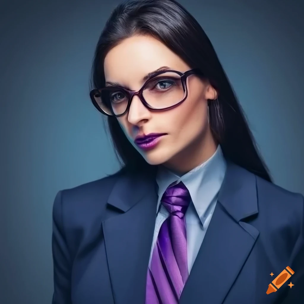 portrait of a stylish brunette woman with glasses