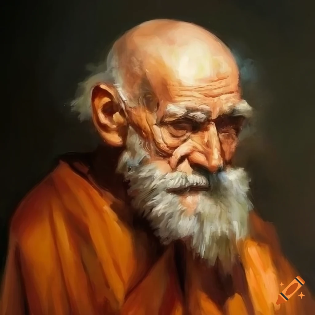 portrait of an elderly hermit monk