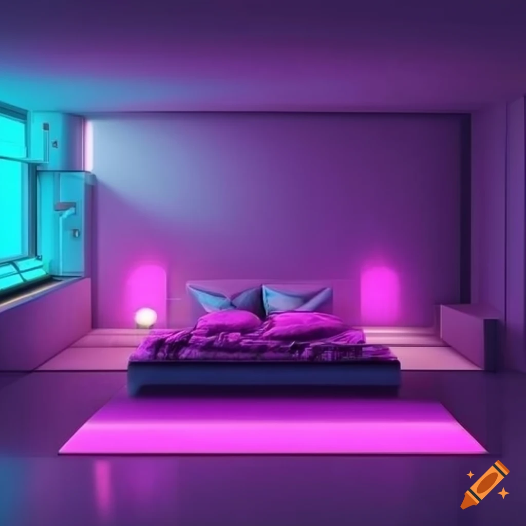 futuristic-purple-lit-bedroom