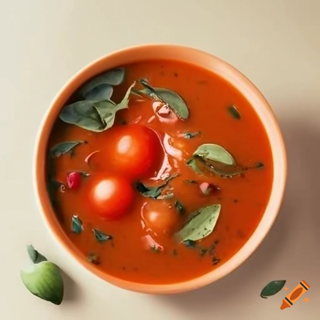 Bowl of delicious homemade tomato soup