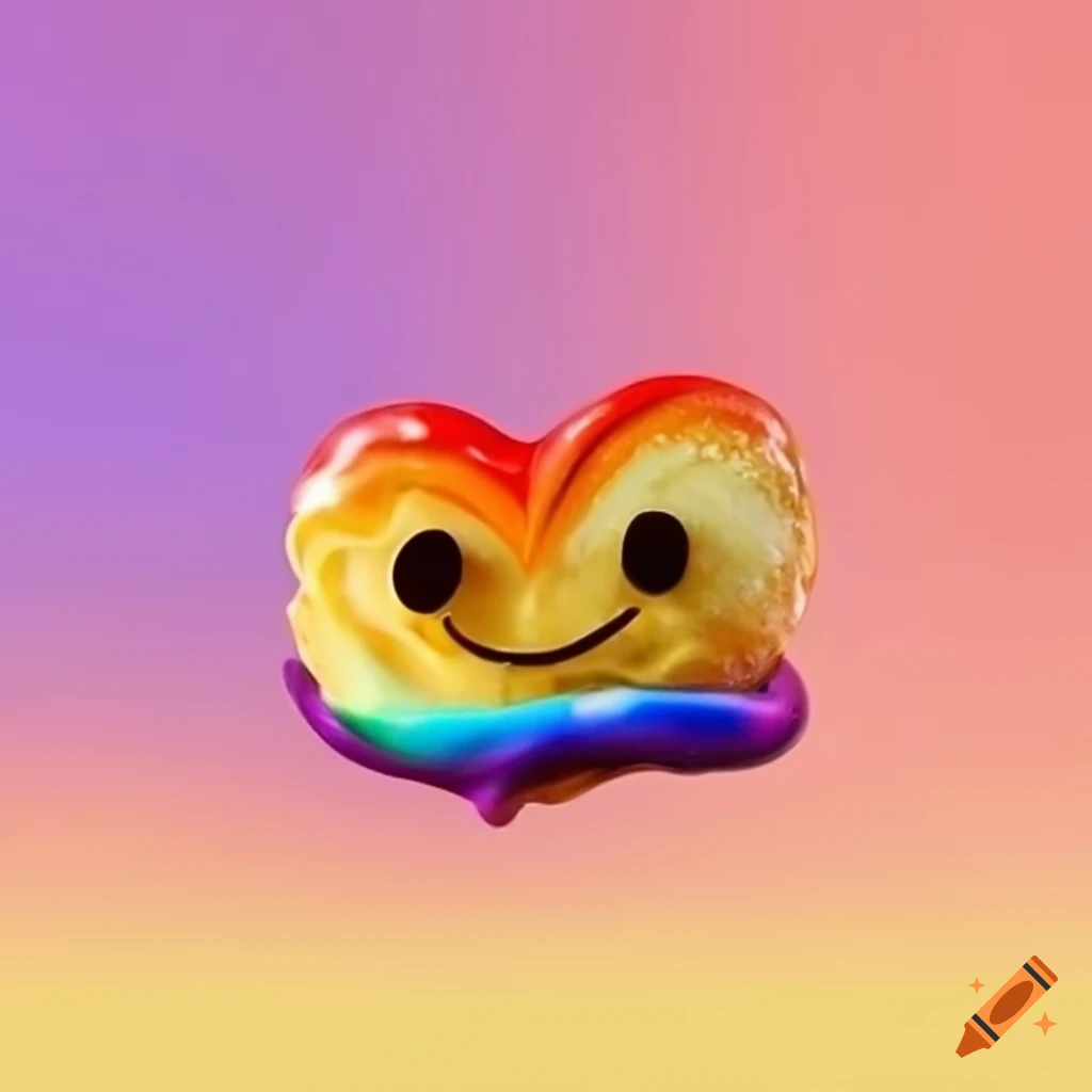colorful heart-shaped pancake smiley