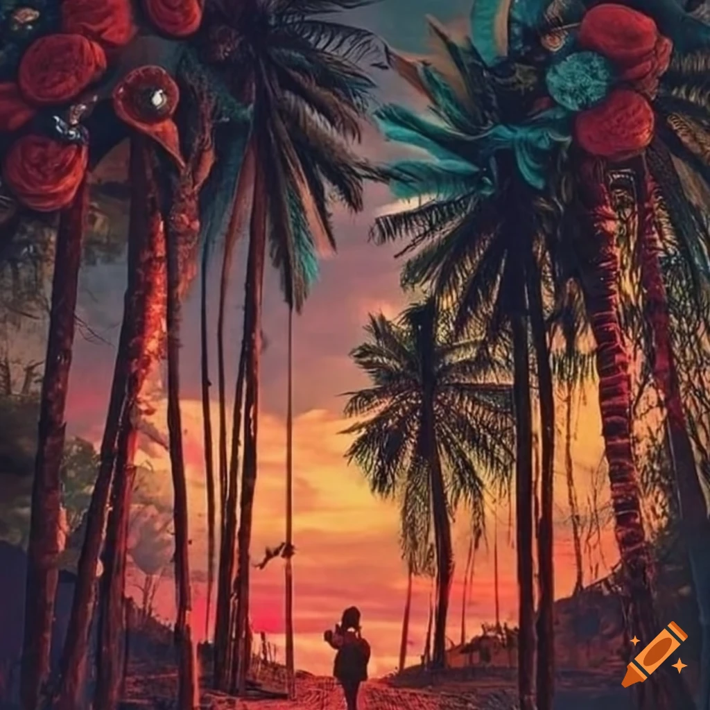 image representing a peaceful and loving hippie world