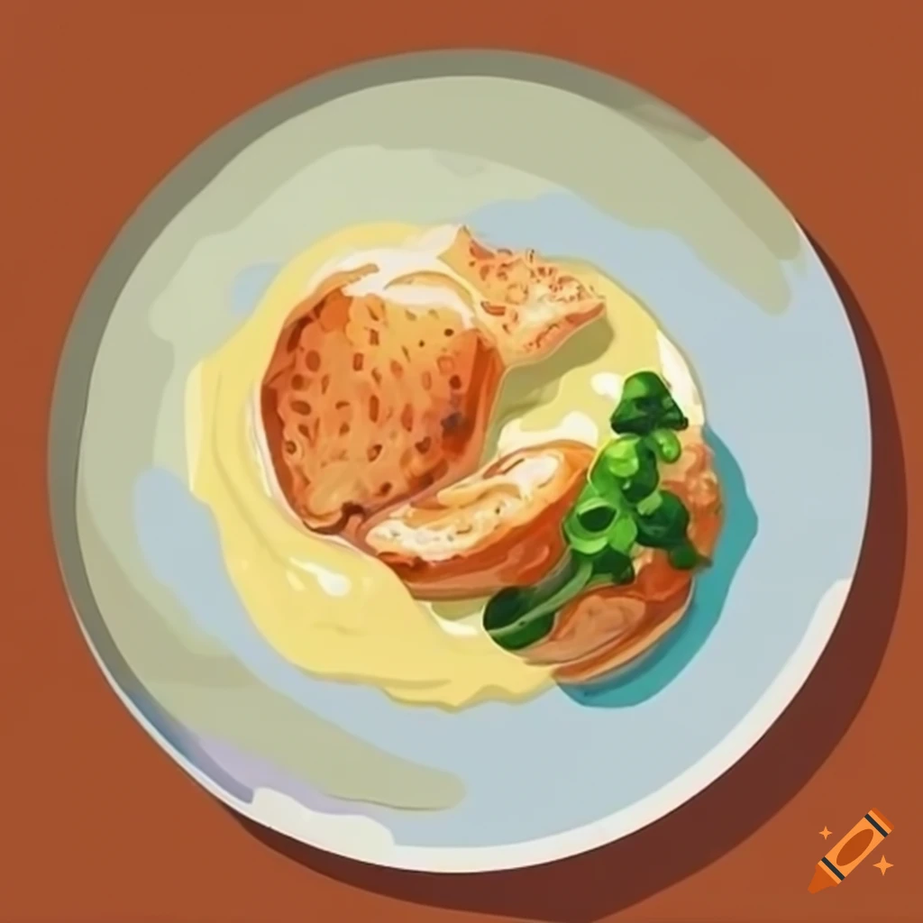 appetizing dish of monkfish with mayonnaise