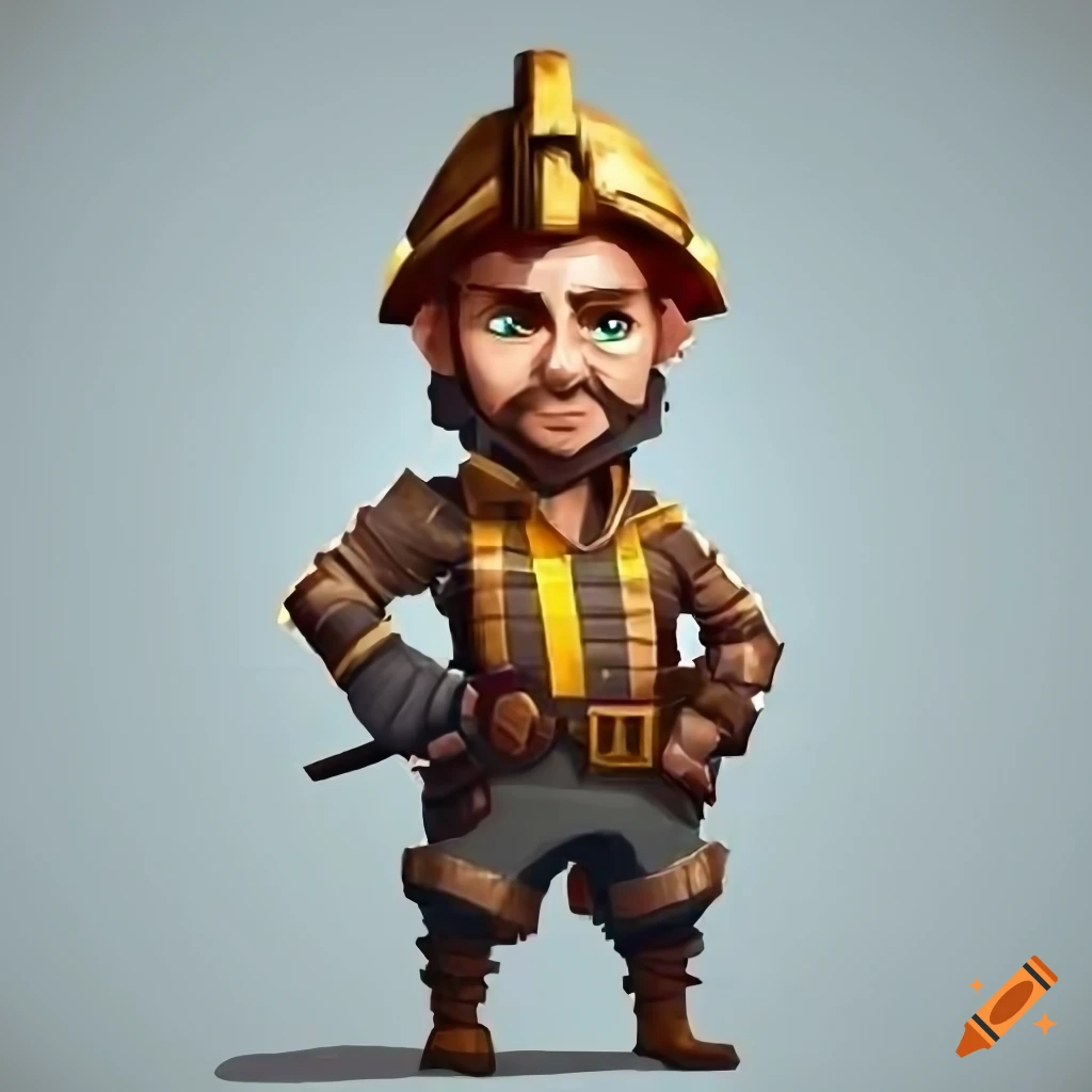 miner game character without background