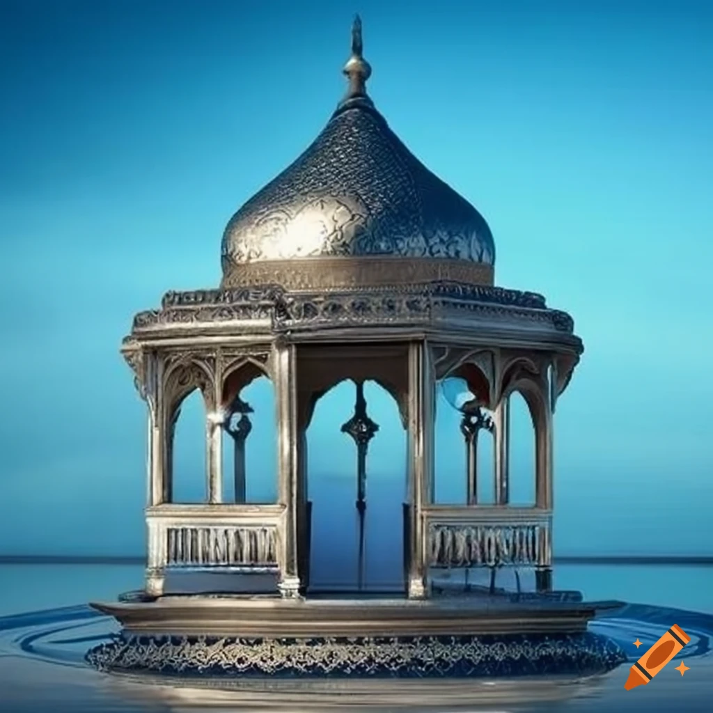 ornamental silver Islamic gazebo