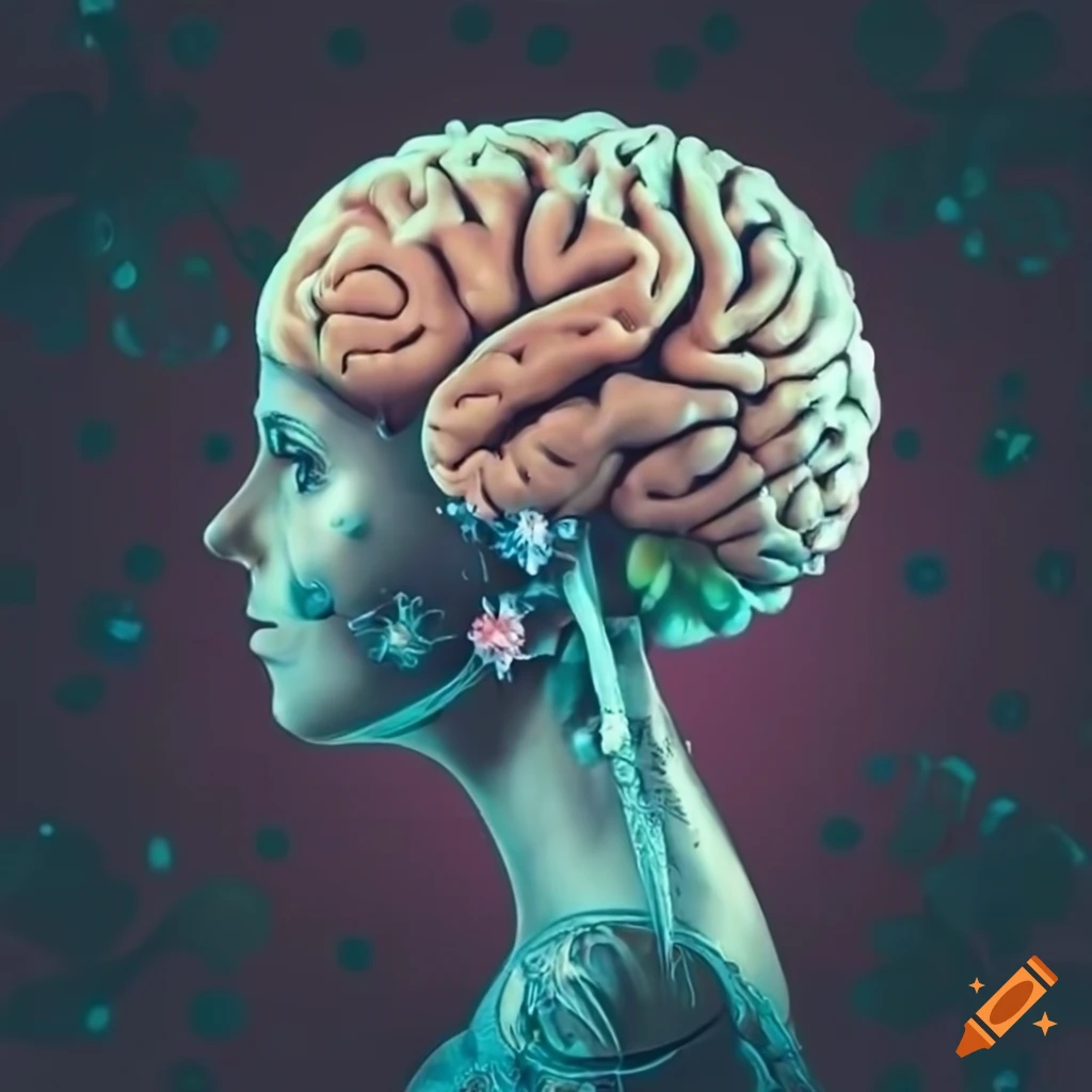 Vintage Style Human Brain With Flowers On Craiyon