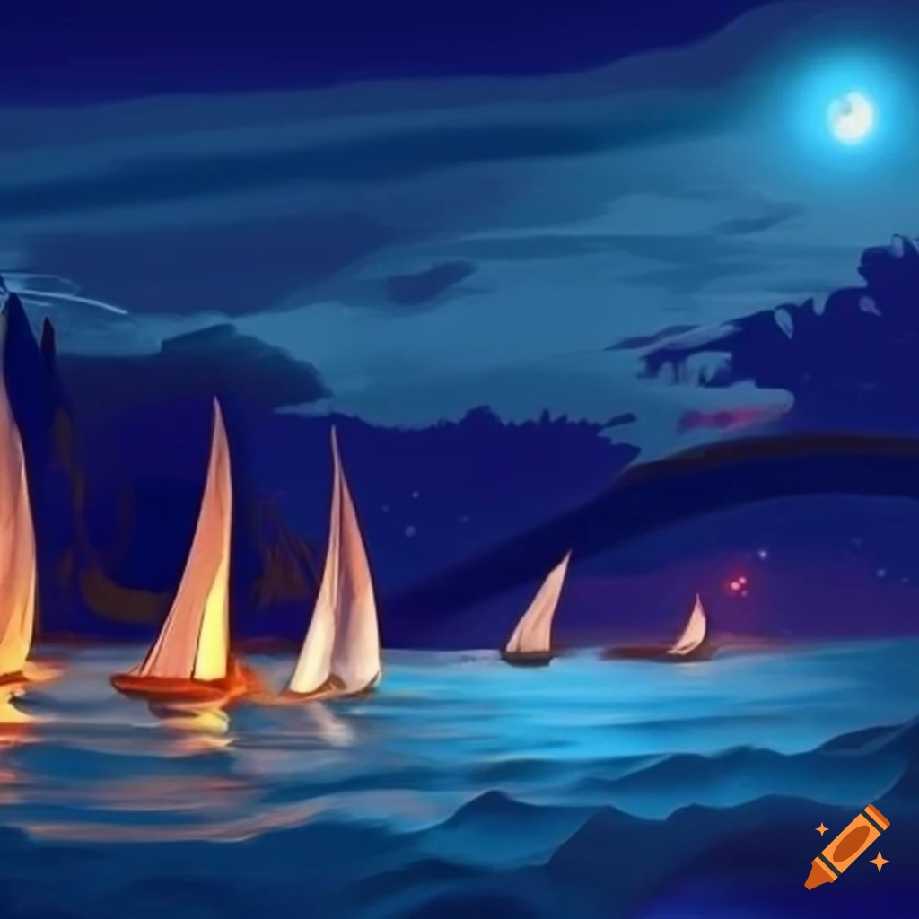 Poster of a night sailing regatta