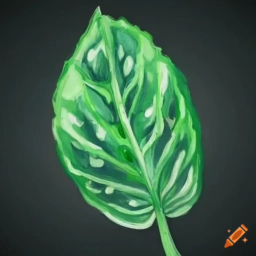 pencil-drawing-of-a-zucchini-leaf