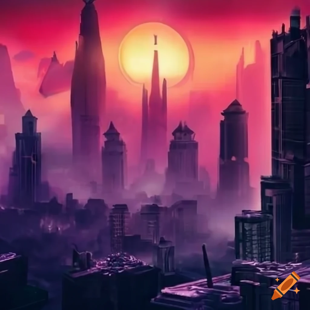 dystopian scenery with an android