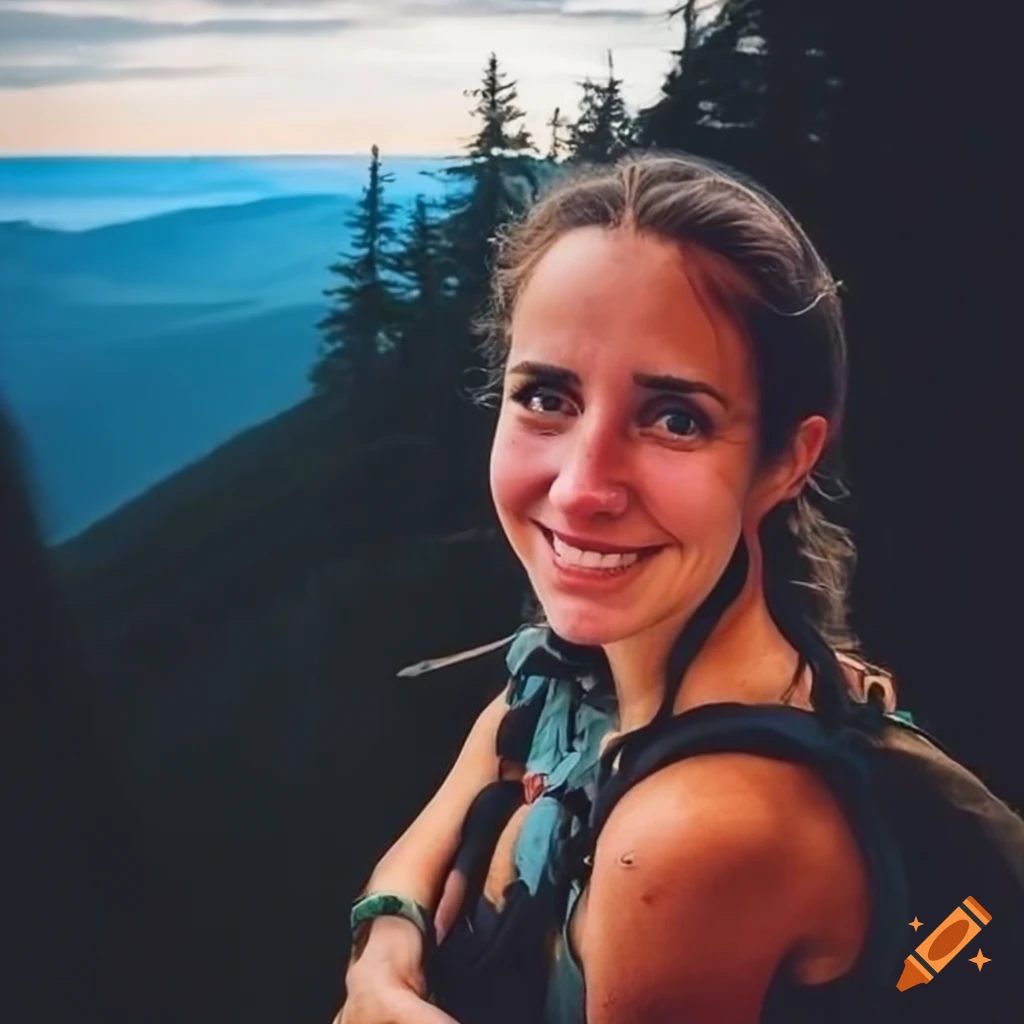 Portrait of melissa rovmasha, a hiking enthusiast on Craiyon