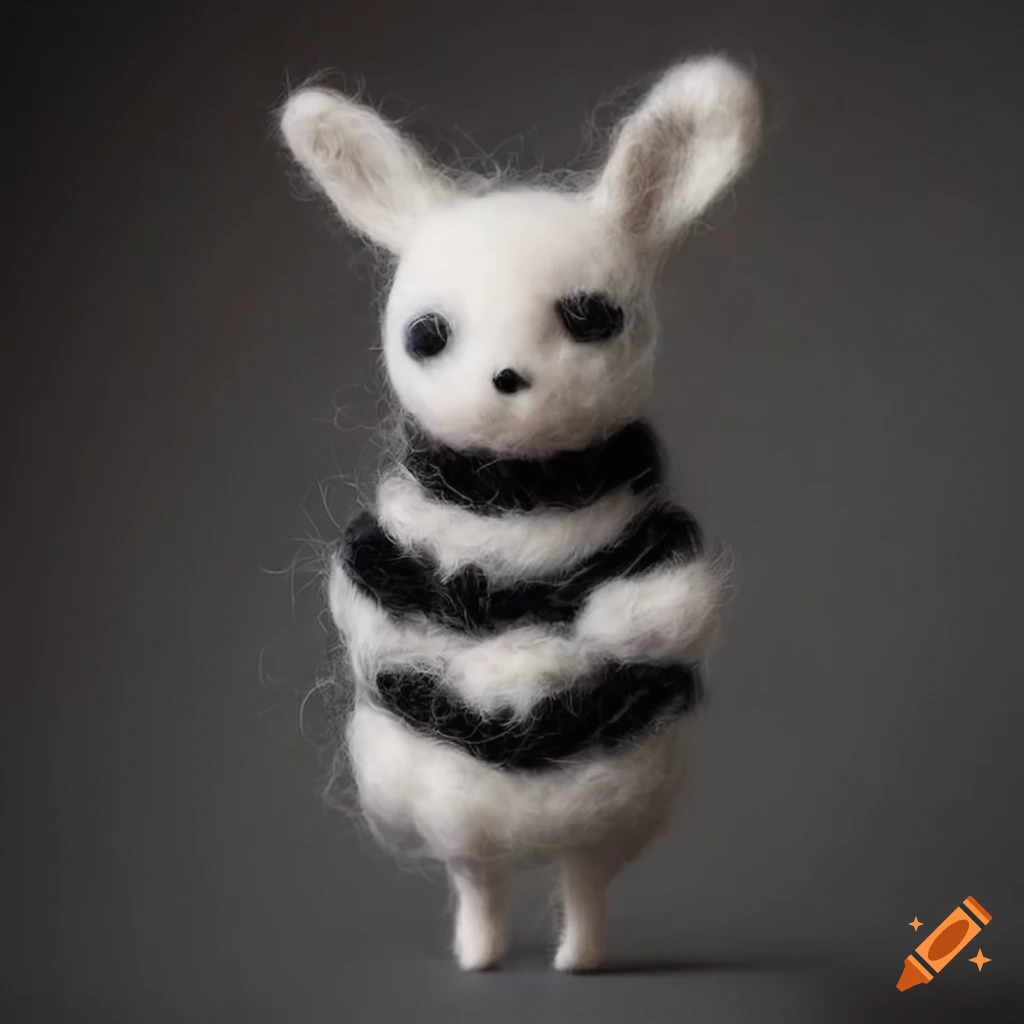 adorable felted wool creatures in Halloween costumes