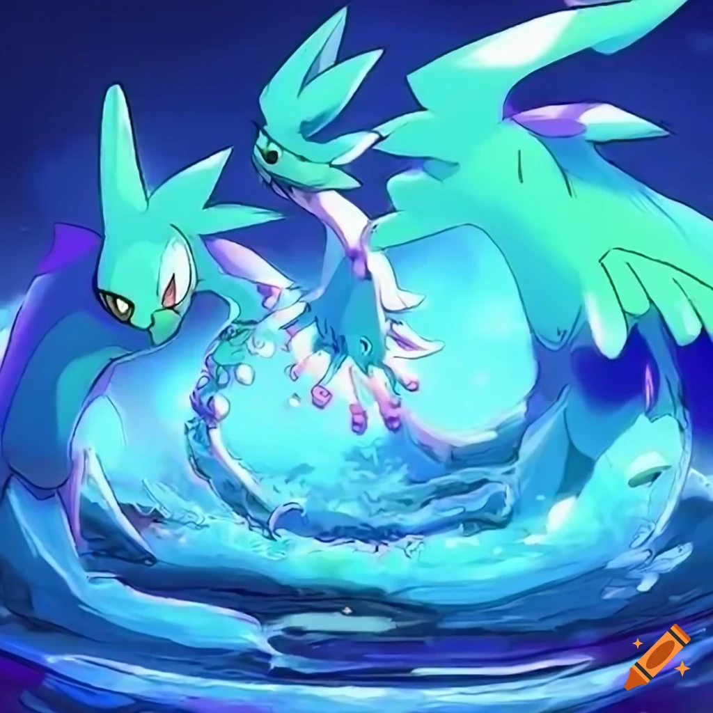 Evolution of water/electric type pokemon on Craiyon