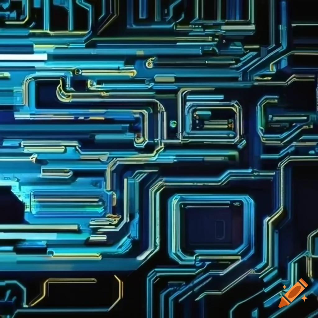 Abstract artwork of printed circuit boards on Craiyon