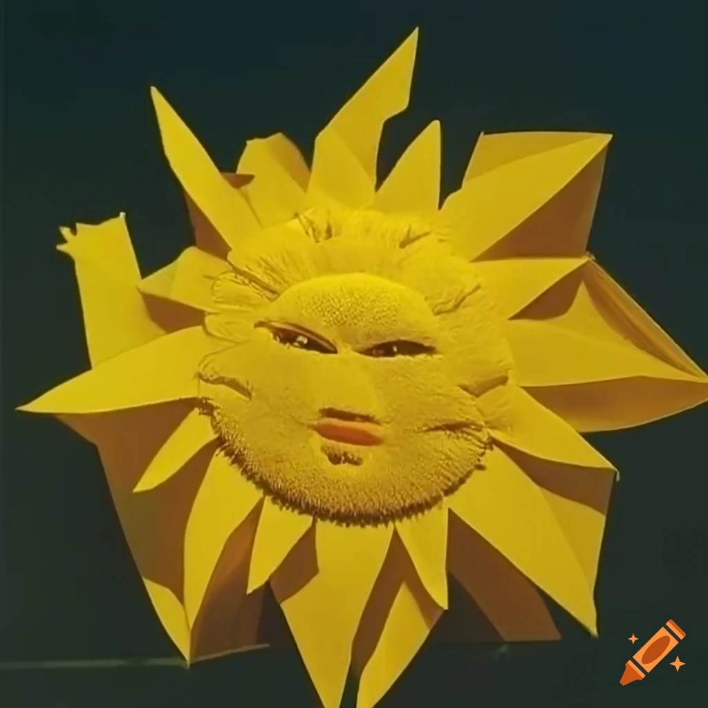 Abstract representation of a paper sun on Craiyon