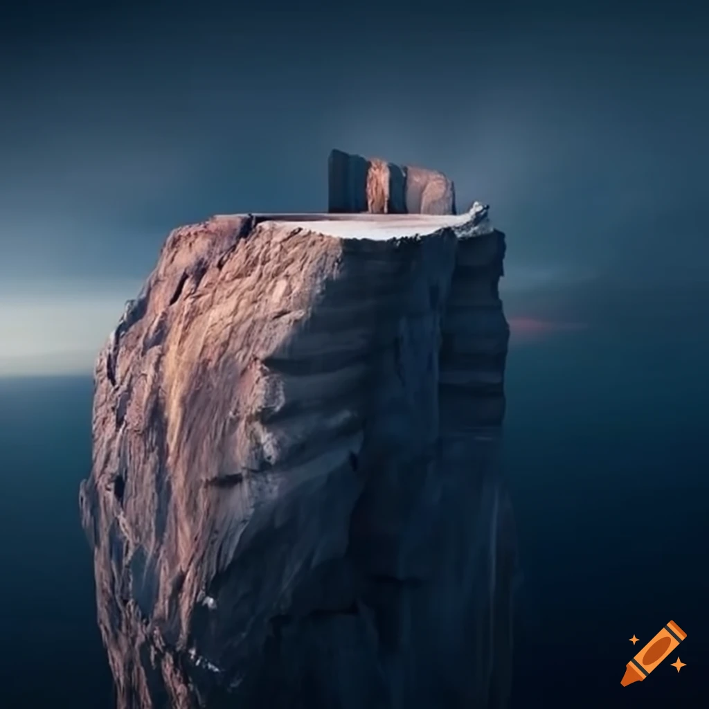 art installation on the edge of a cliff