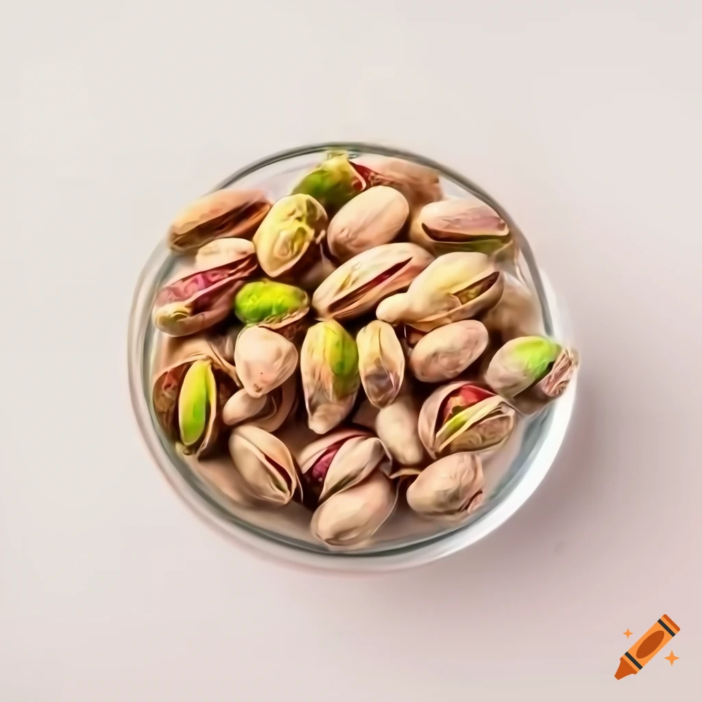 Top view of a bowl of pistachios on Craiyon