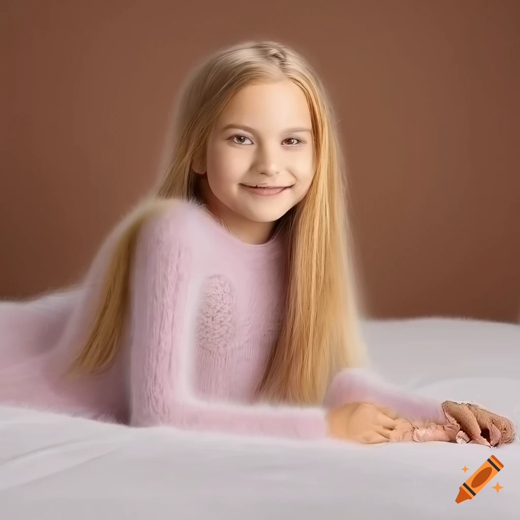 fashion portrait of a smiling girl lying in bed