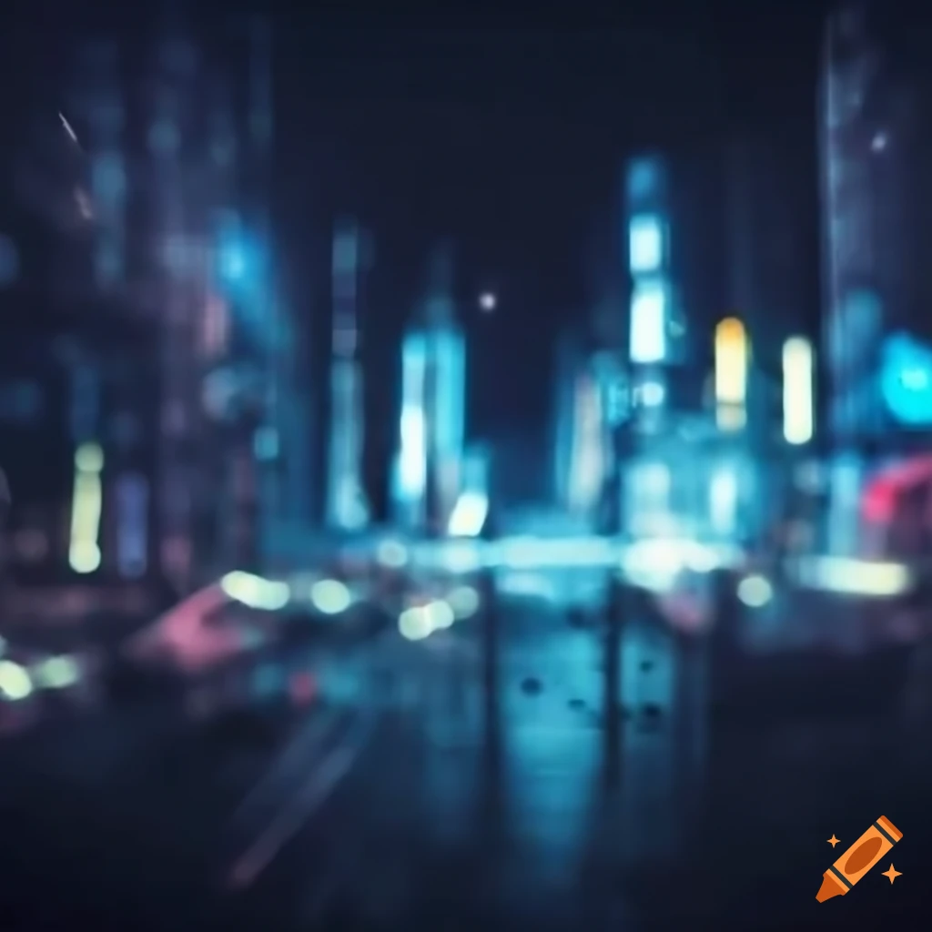 unfocused photograph of particles falling on a city