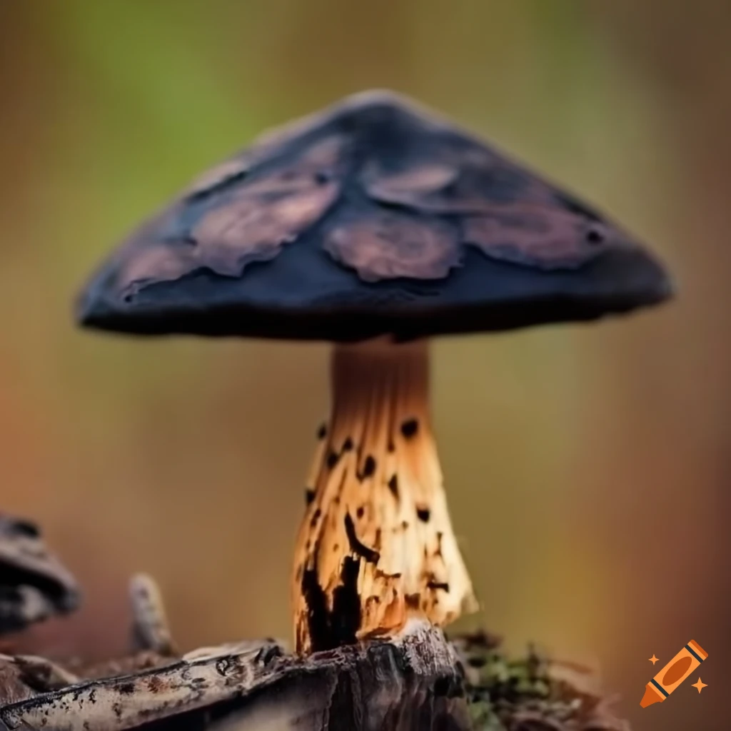 wood burned mushroom art
