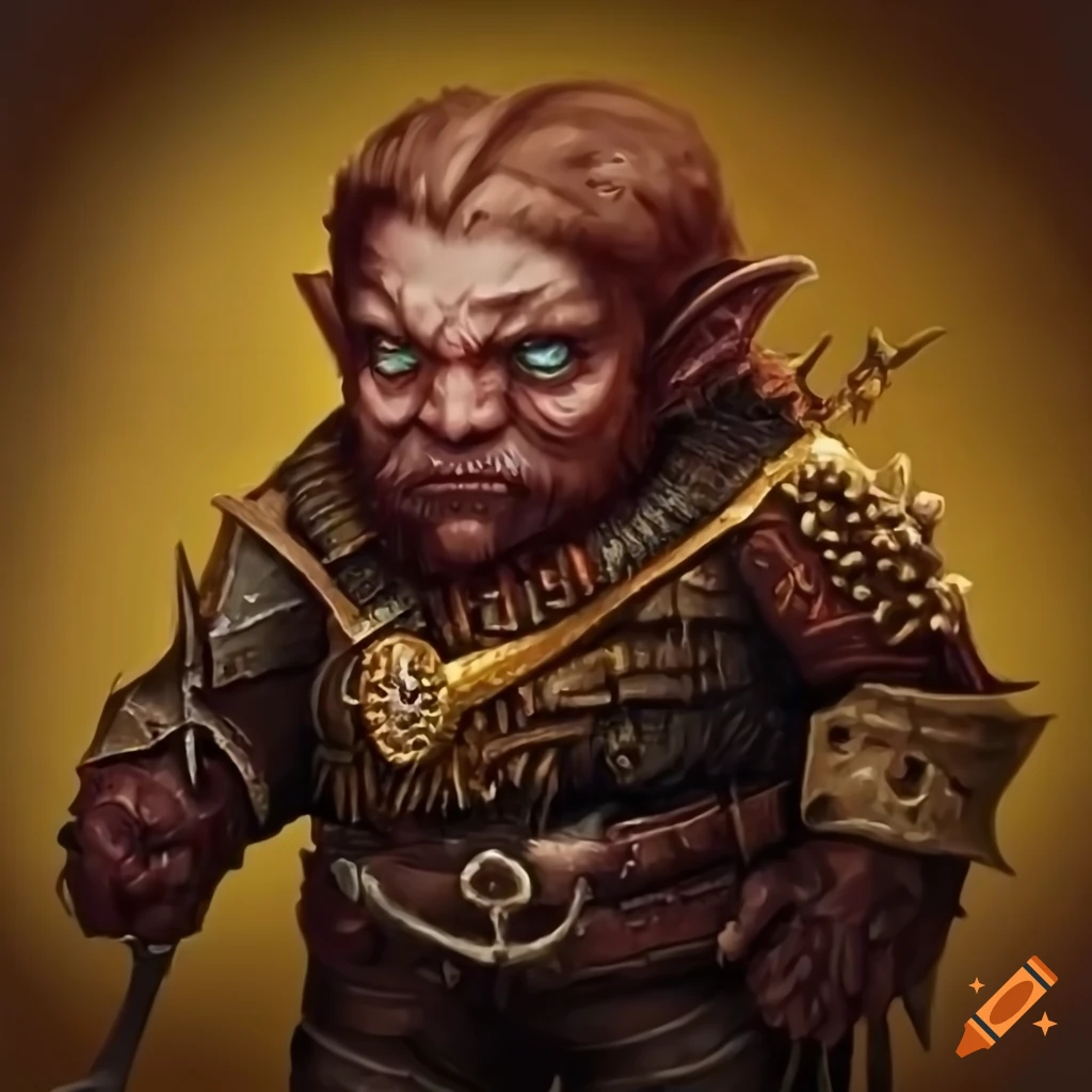 image of a bearded halfling adventurer with a warhammer