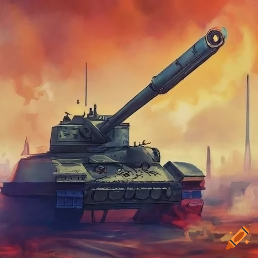 Concept art of a heavy tank with a big gun on Craiyon