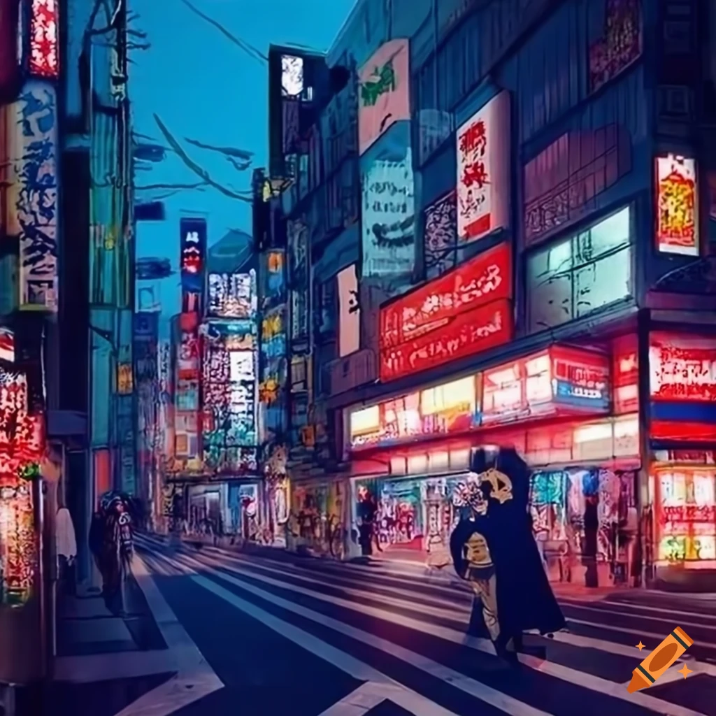 Anime Girl Billboard Neon City HD Wallpaper 
