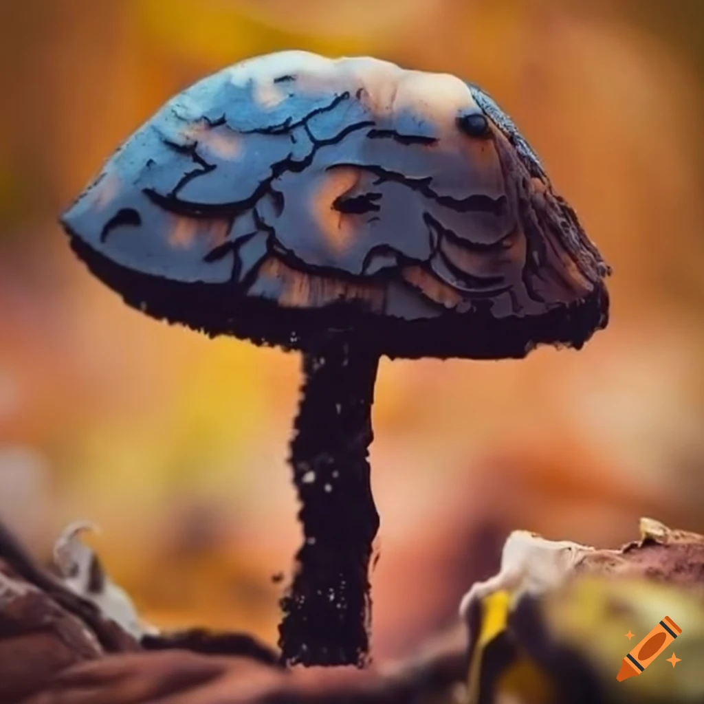 wood burned mushroom artwork