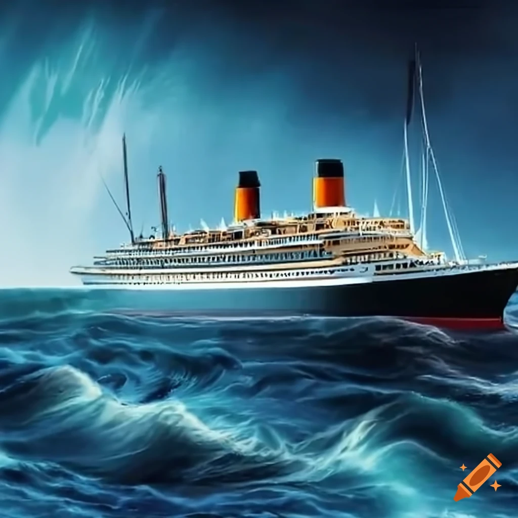 Titanic at night 4k on Craiyon