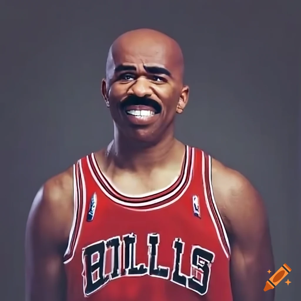 Steve harvey in a chicago bulls jersey on Craiyon