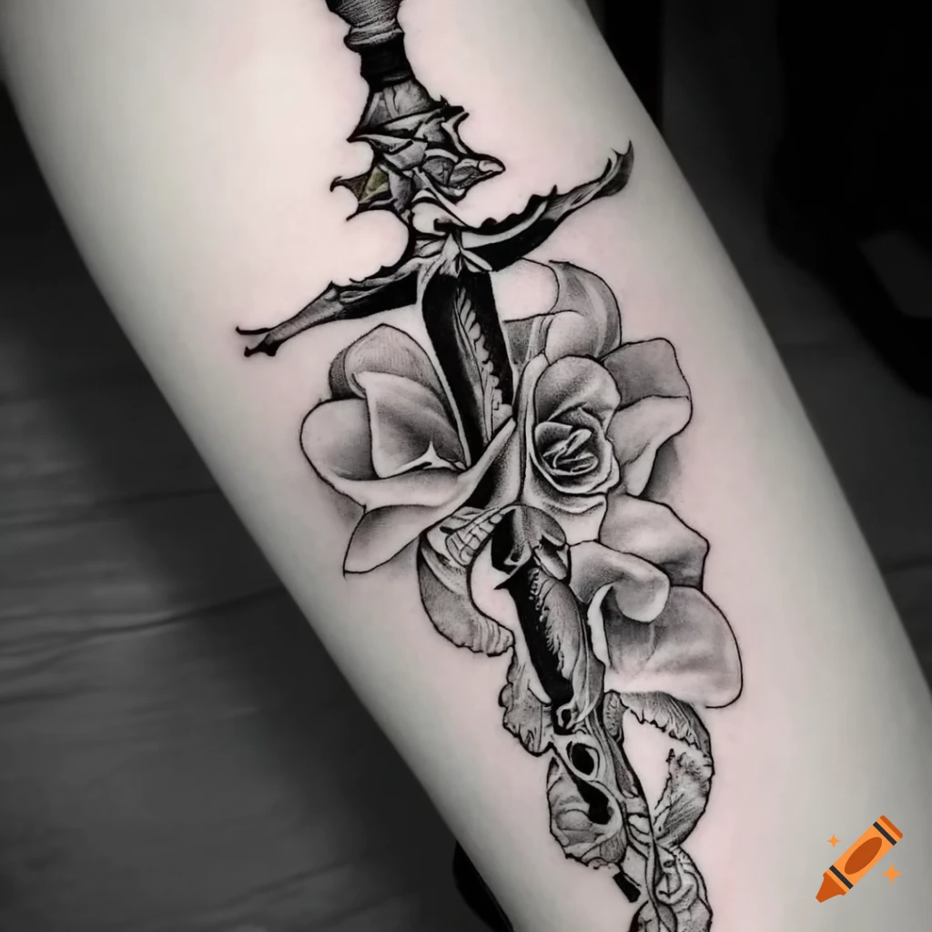 Sword Dragon Tattoo - Tattoo Design