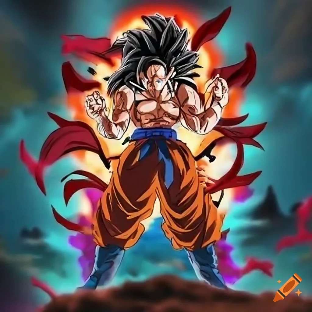 Super Saiyan Goku Wallpaper 4K, Dragon Ball Z, AI art