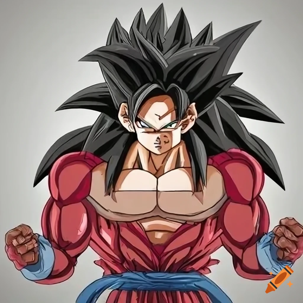 Goku super saiyan 4 cosplay with red monkey pelt and tail