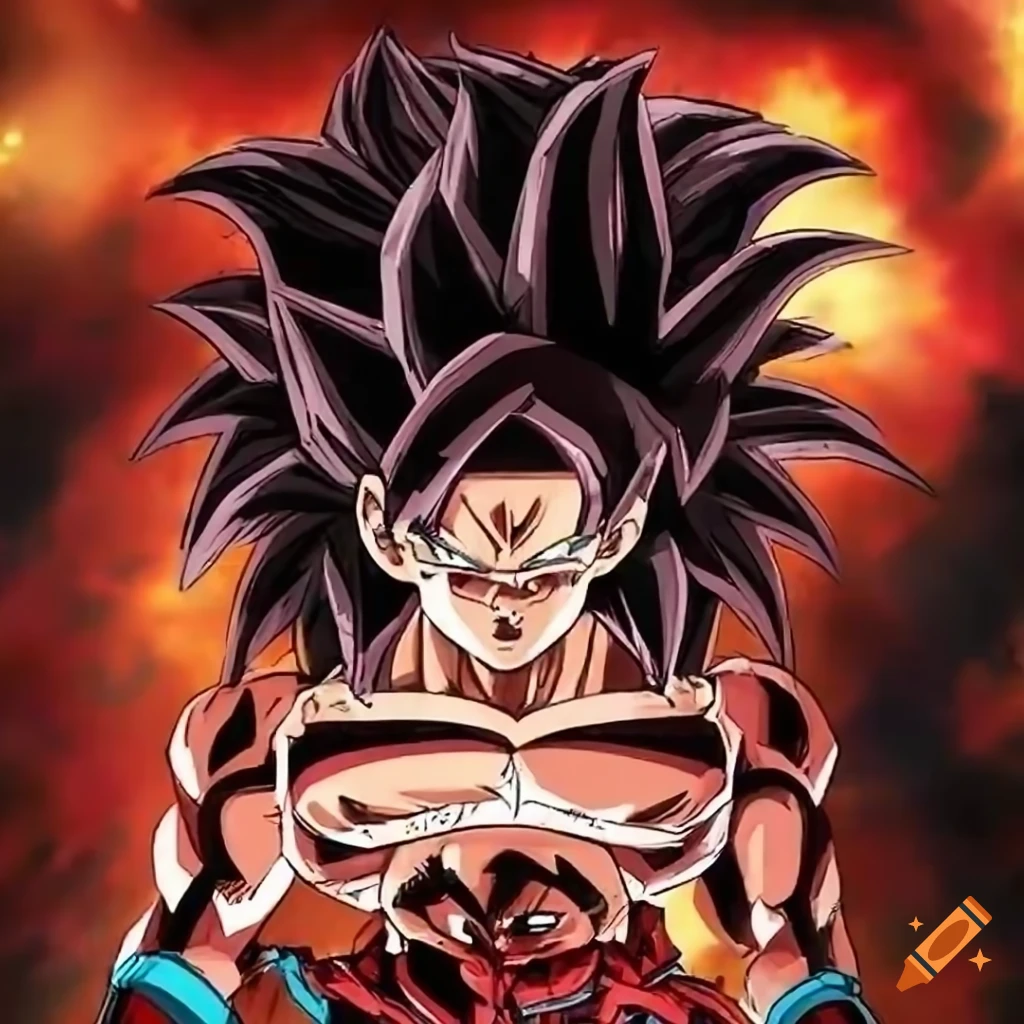 Download Goku in his powerful Super Saiyan 4 form Wallpaper