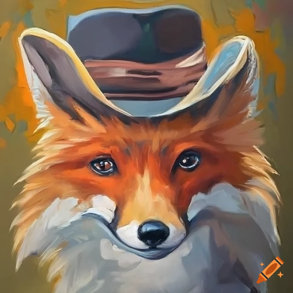 a fox wearing a cowboy hat