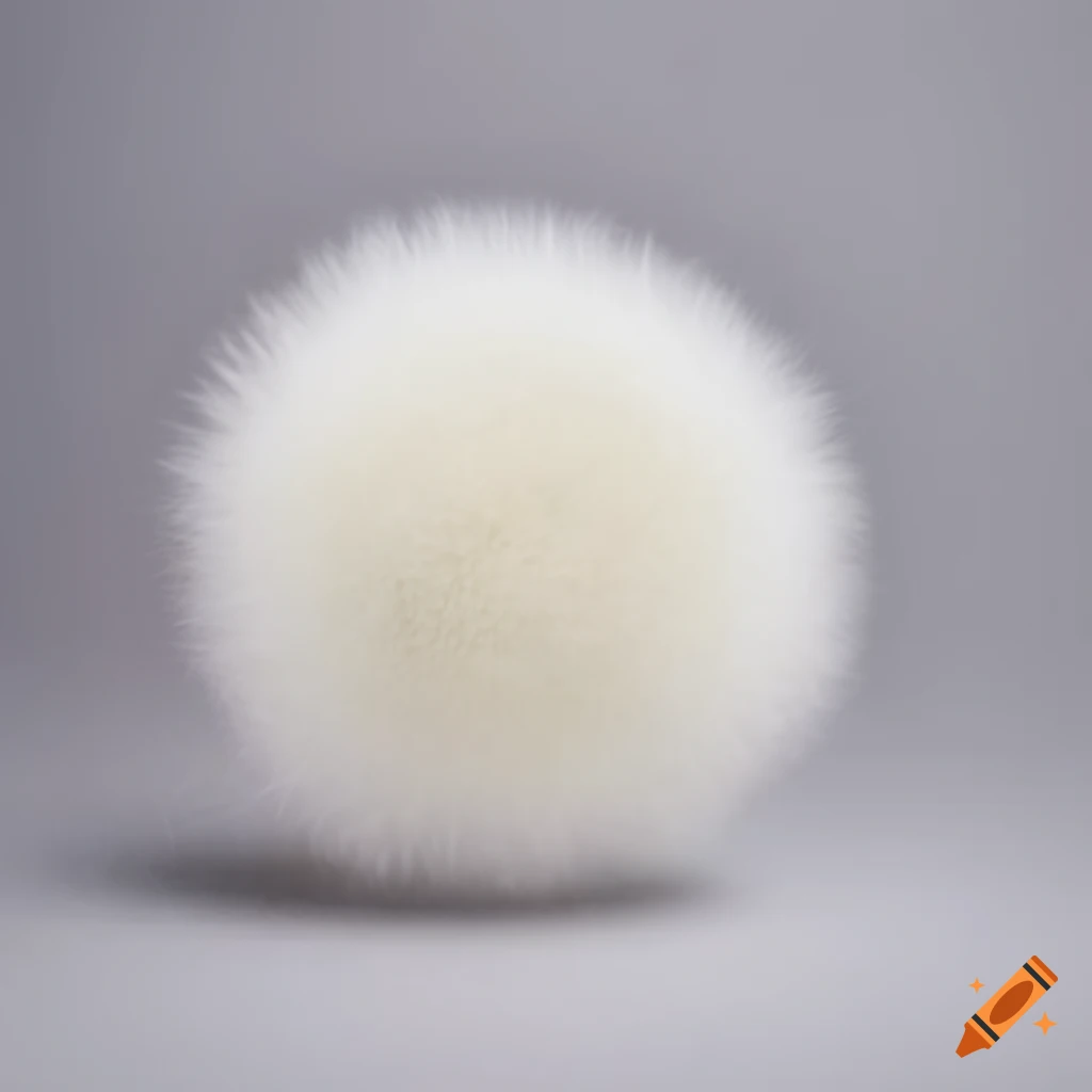Fuzzy white ball on a plain background on Craiyon