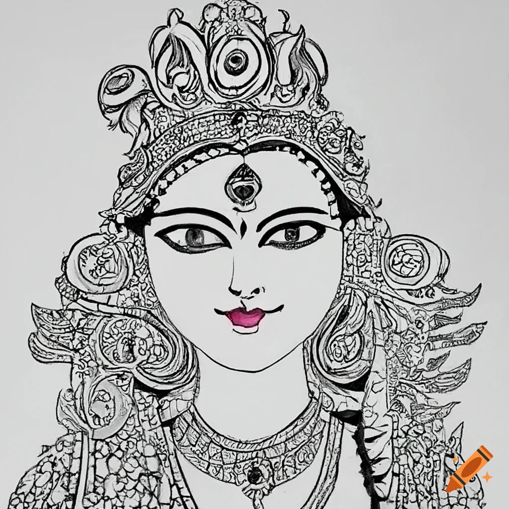 ArtStation - Maa Durga face Digital painting-saigonsouth.com.vn