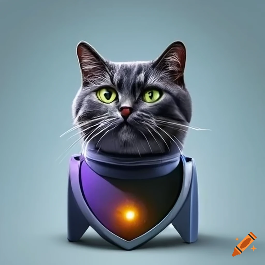 Cat wearing a shield on Craiyon