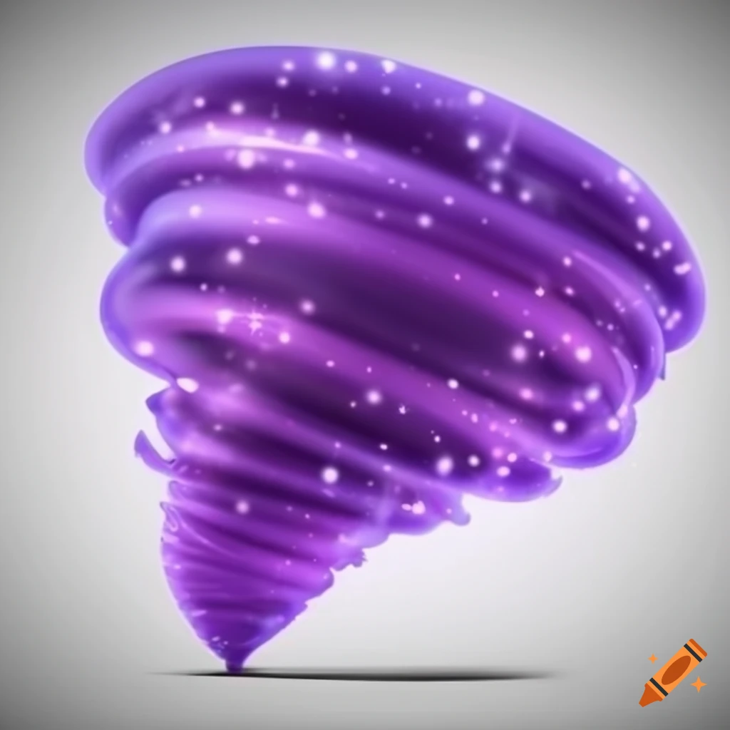cartoon illustration of a purple glittering tornado