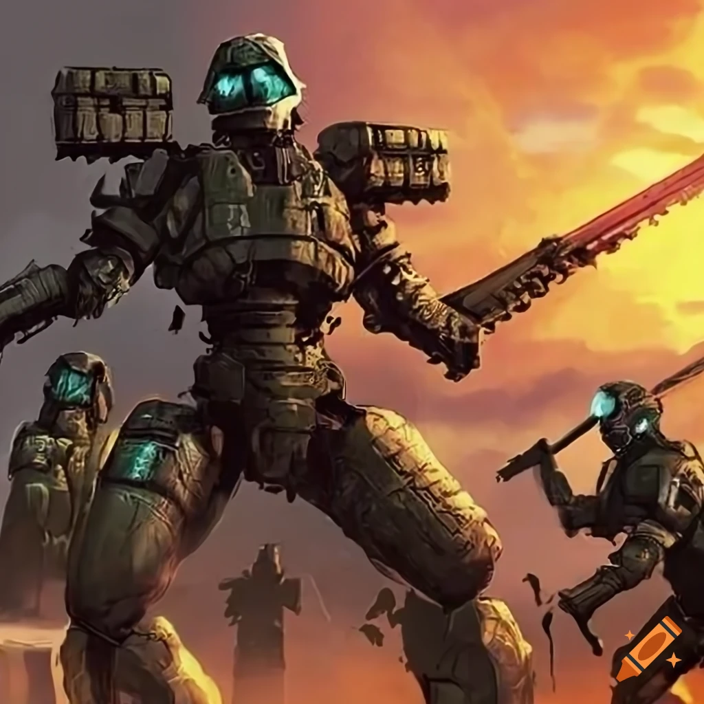 image of futuristic army conquering the world