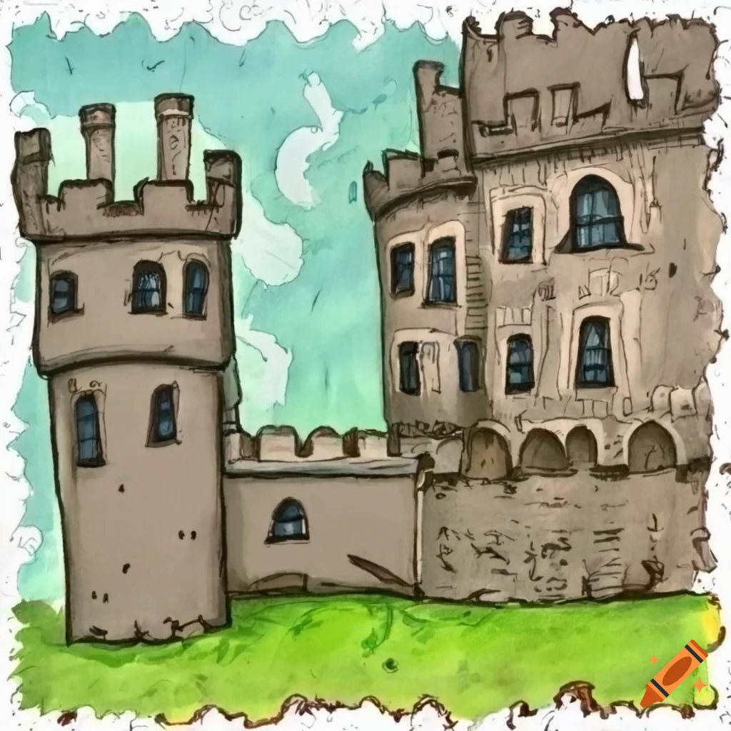 Castle in a pencil Style on Craiyon