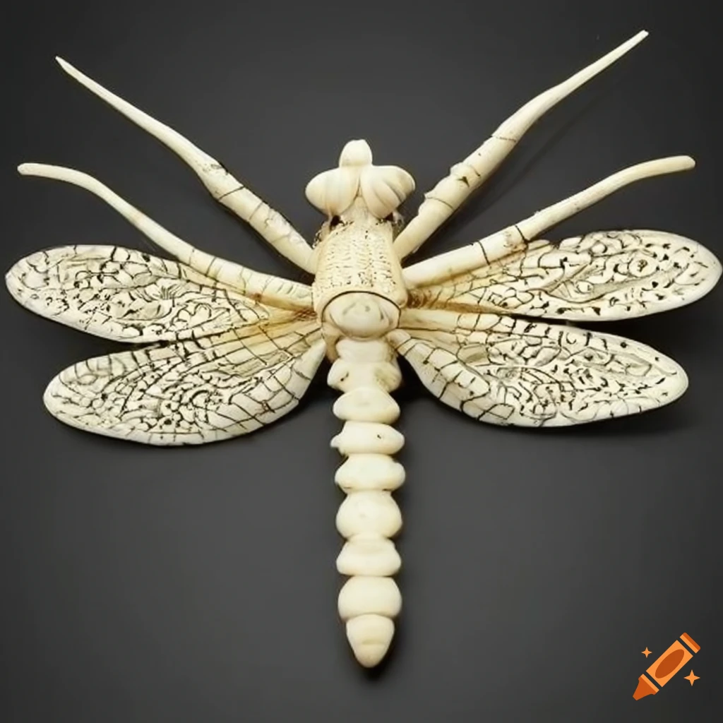 decorative ivory dragonfly sculpture