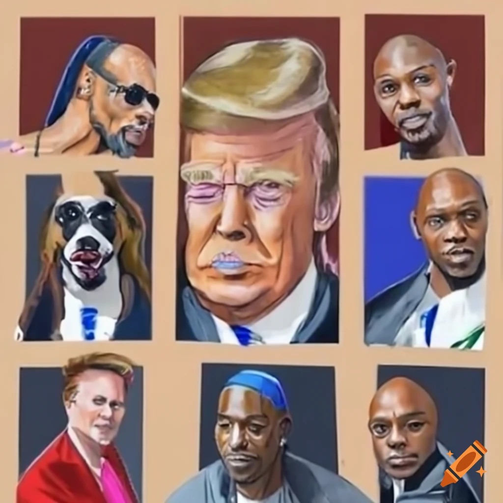 group photo of Donald Trump, Elon Musk, Snoop Dogg, and Dave Chappelle