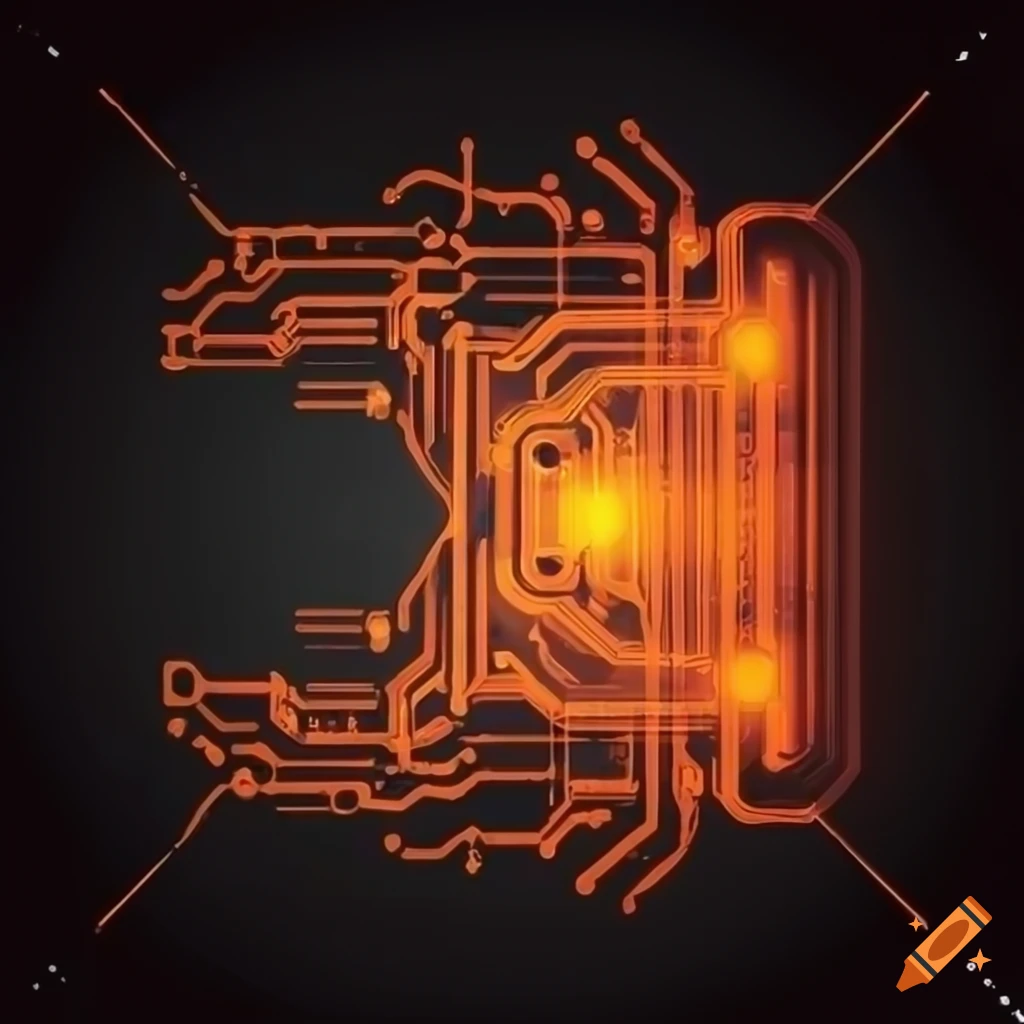 abstract artwork of glowing circuit boards