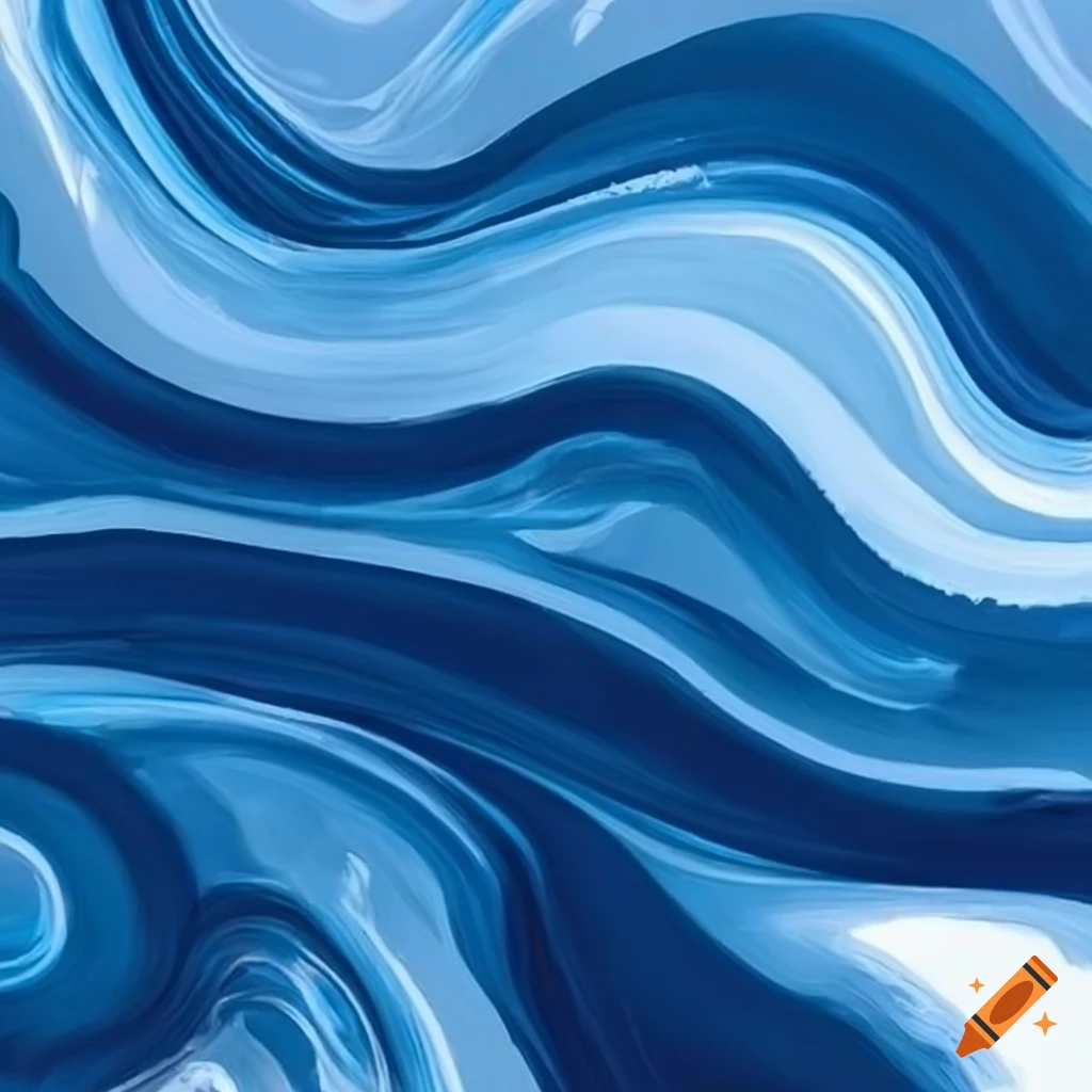 abstract painting of blue ocean waves